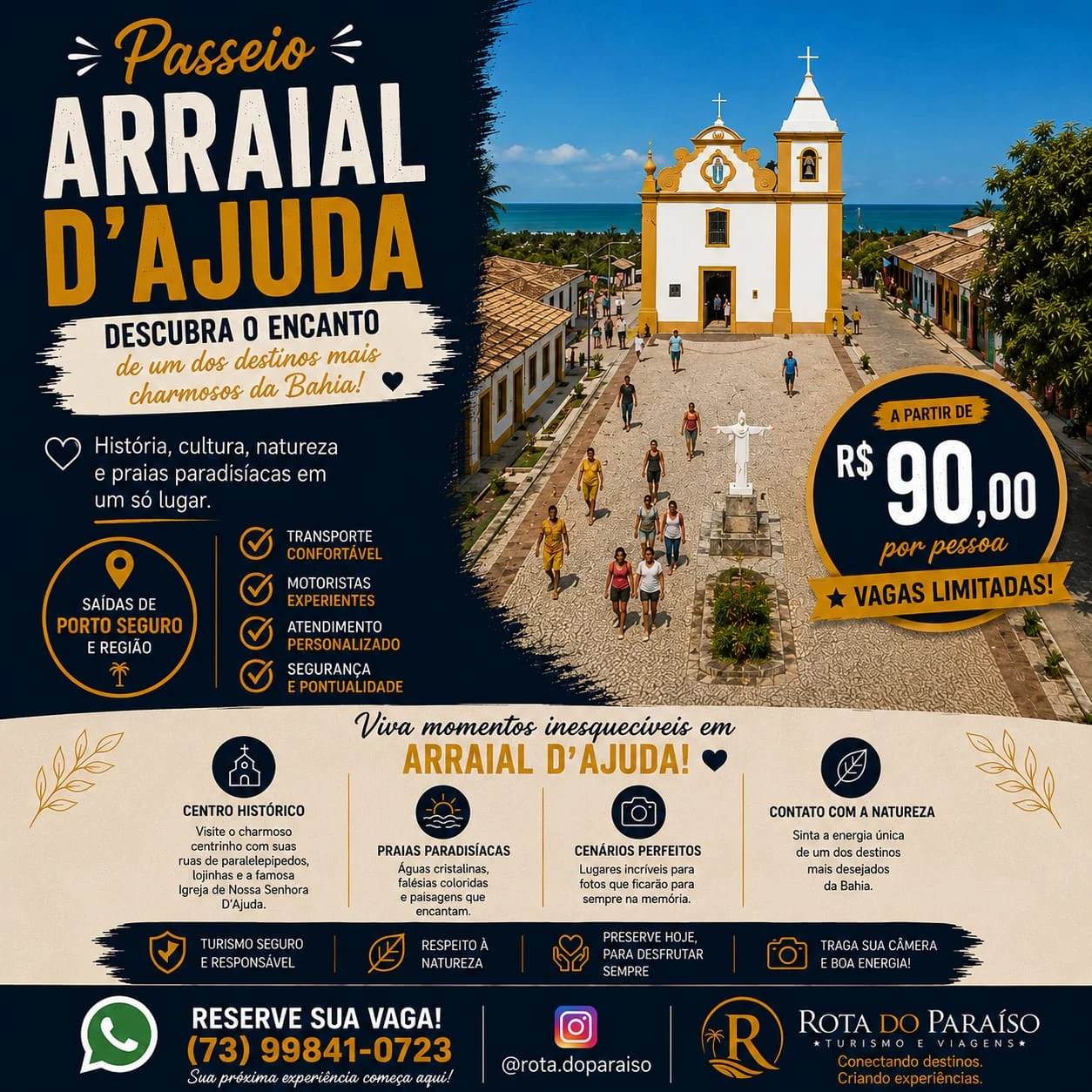 Passeio Arraial d’Ajuda a partir de R$ 90 por pessoa